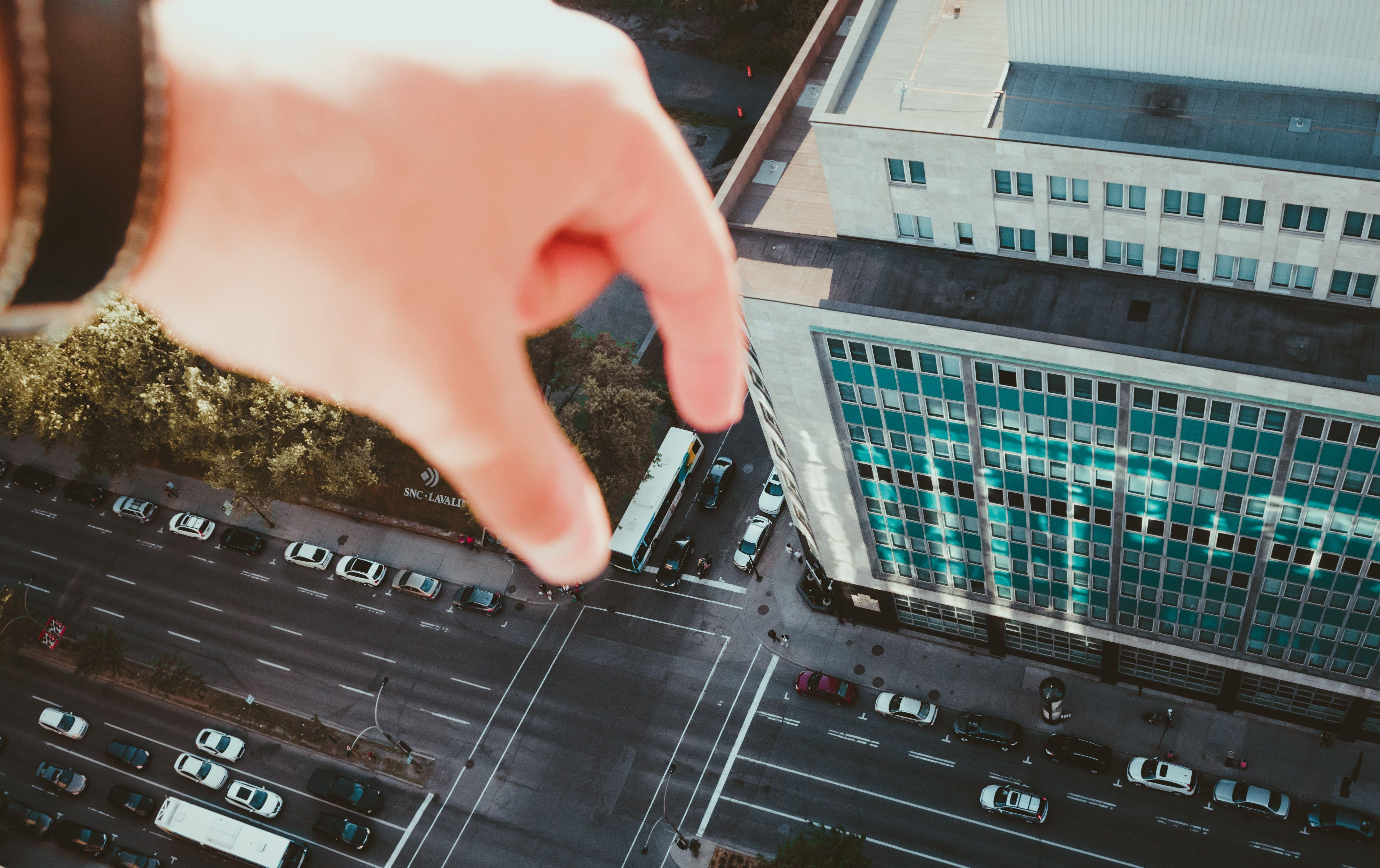 Birdseye view of street