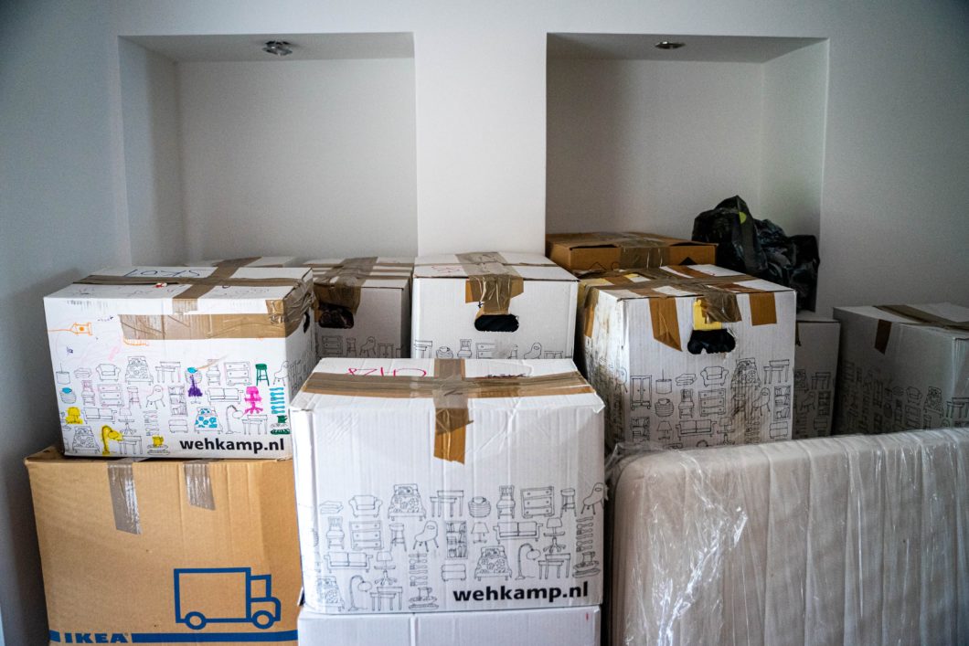 Photo of moving boxes.